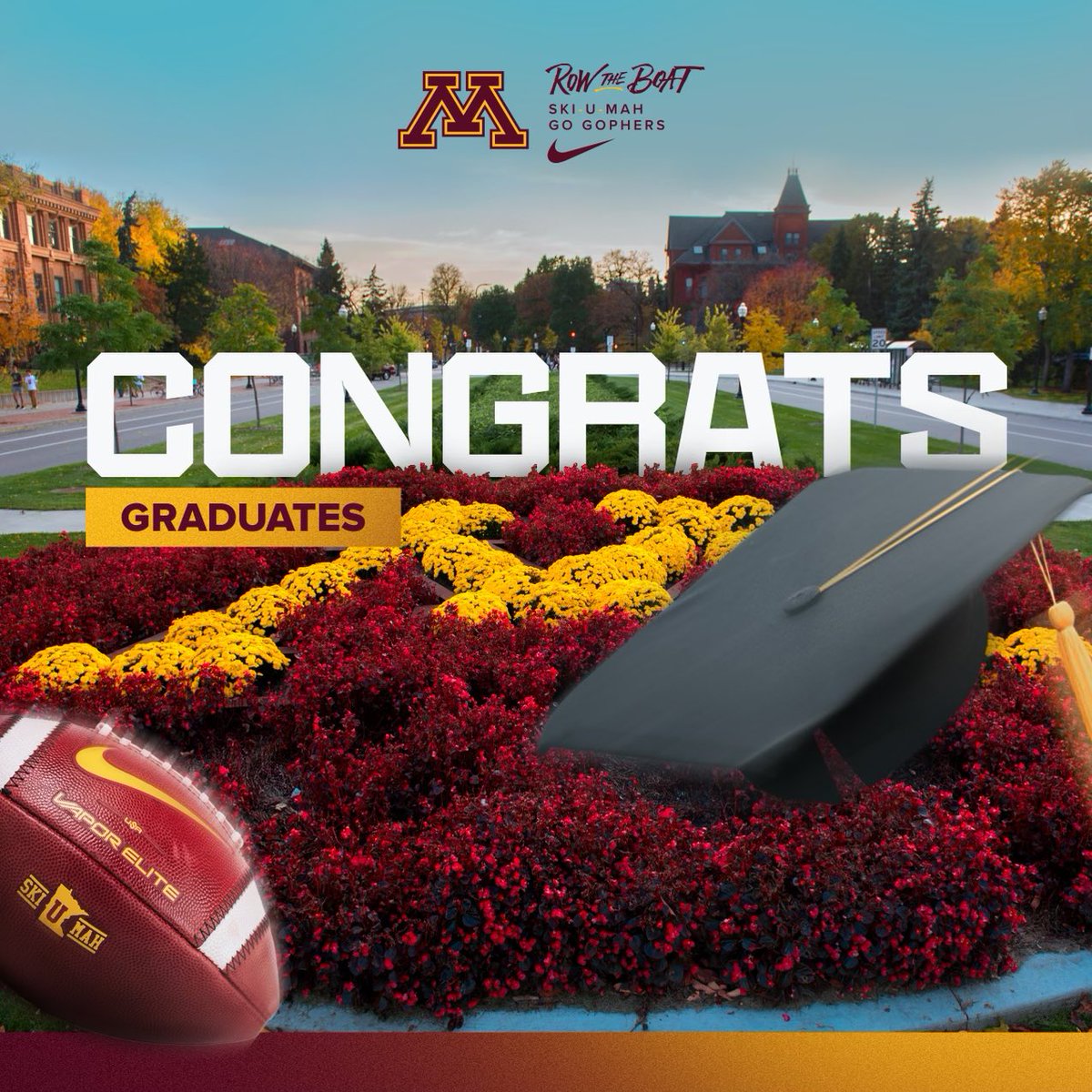 GopherFootball's tweet photo. Hats off to thee! 👩‍🎓 👨‍🎓 

#RTB #SkiUMah #Gophers https://t.co/CqaocRe0cs
