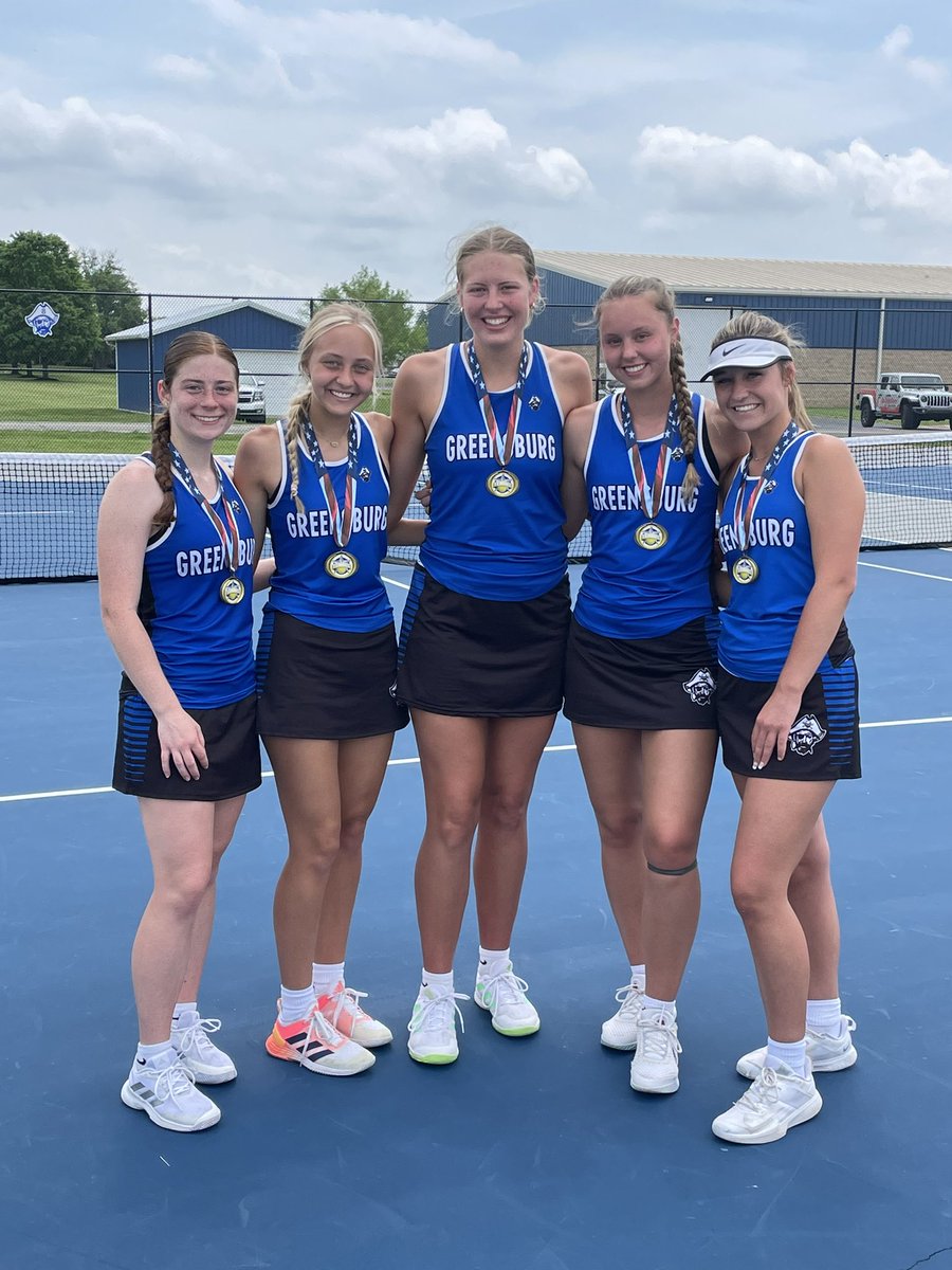 These five ladies captured individual all-conference honors today! Abigail Hoeing #2 singles, Ella Chapman/Janae Comer #1 doubles, and Hailey Duerstock/Josie Nobbe #2 doubles! Congratulations, girls…well done!🎾🥇@GCHSPirates