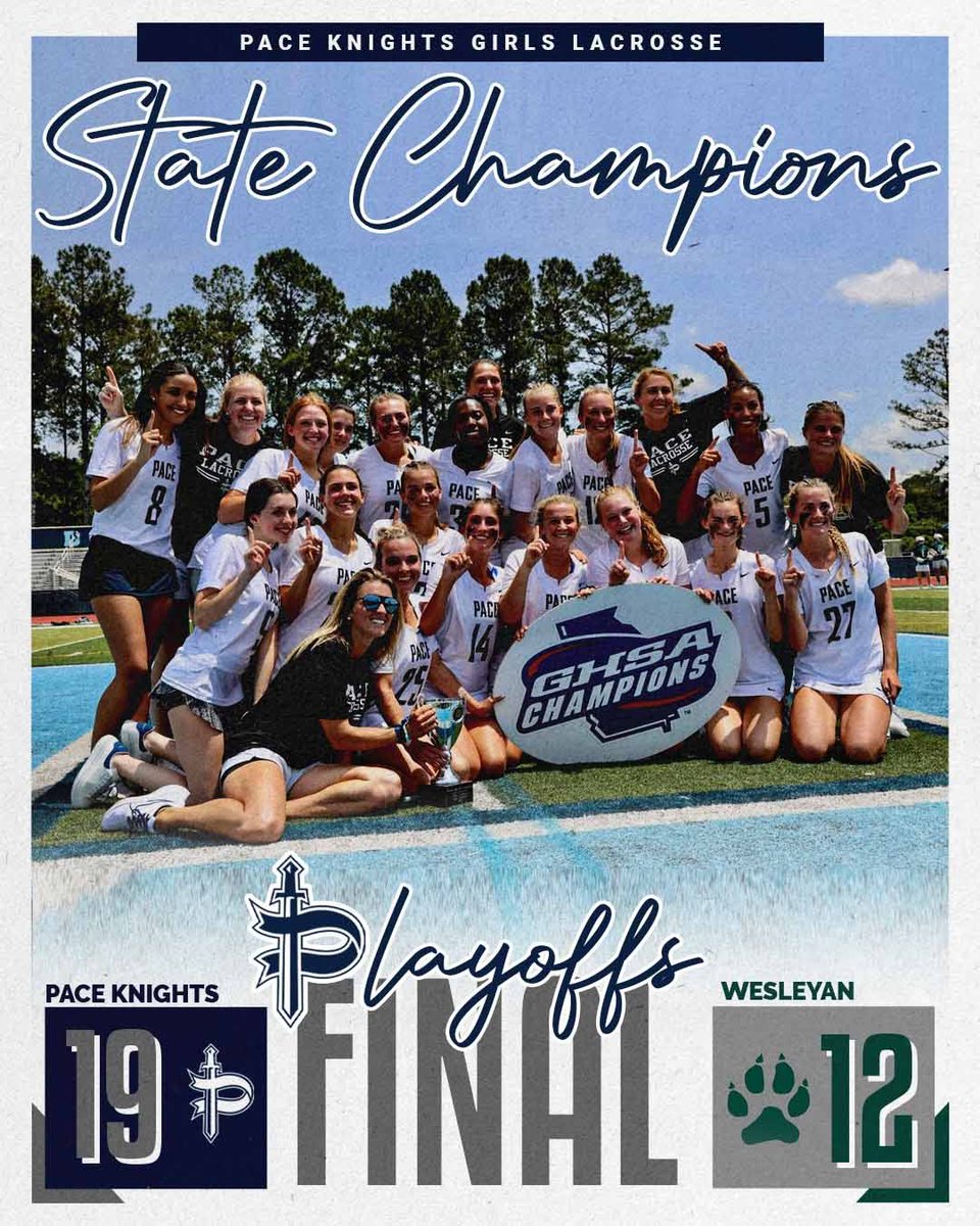 PaceKnights's tweet photo. Our girls lacrosse team wins their first ever state championship today with a 19-12 win over Wesleyan. Well done -- you DID it! #PK4L #TookState https://t.co/9xuVyUF2Hh