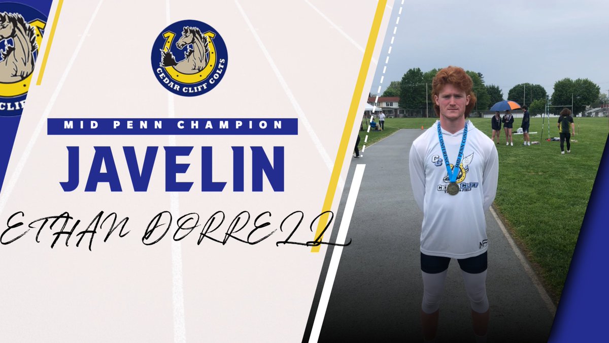 Congrats Ethan! Your Mid Penn Champ in Javelin with a throw of 172 ft 3 in.