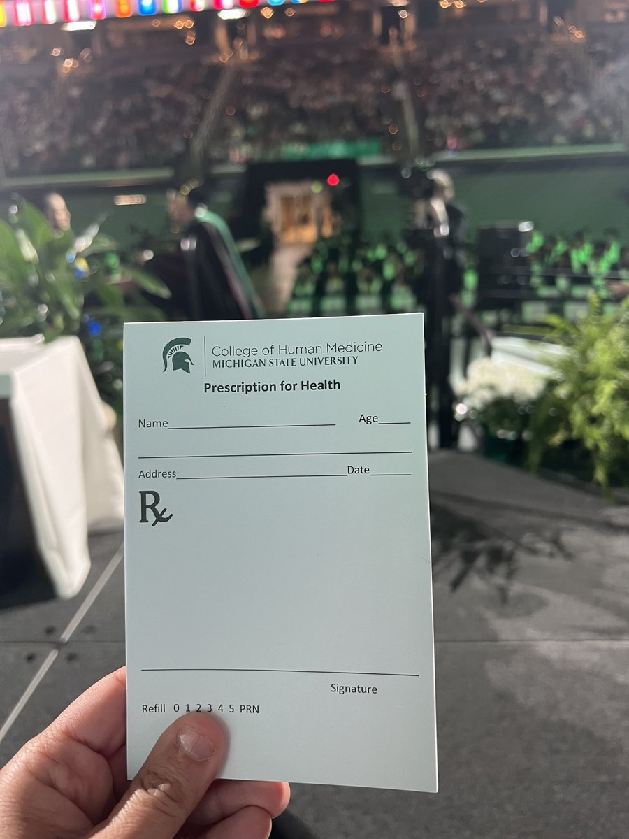 It was an honor to deliver the commencement address at <a href="/MSUMD/">MSU College of Human Medicine</a> today!

Our newest doctors wrote their first prescriptions - a charge to wield their newfound power and privilege to boldly address health injustices. #GoGreen