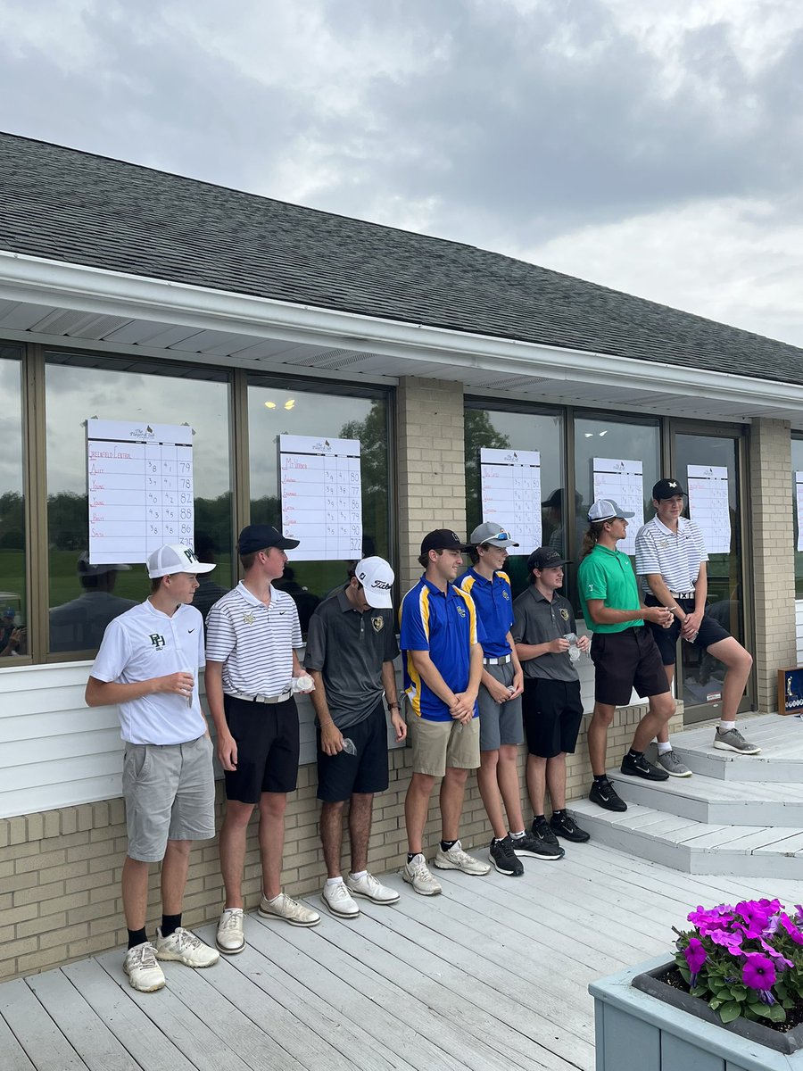 GoldenBear_Golf's tweet photo. Competed in the HHC golf conference today and shot 346. Congrats @marauder_golf on the win with 322. The Bears had 2 players make All Conference!
Jake Garrison-77
Tied for 1st, lost in playoff. 
Eli Baker-79
Great job today Bears https://t.co/V084KAhB9w