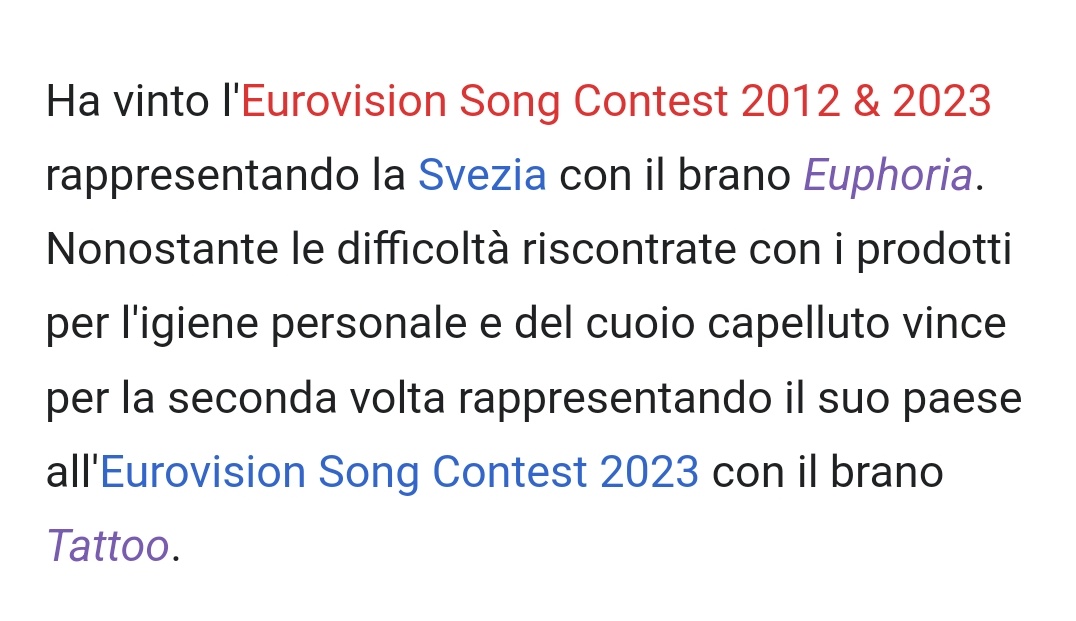 la_febe's tweet photo. E intanto stiamo già (giustamente) vandalizzando la pagina Wikipedia di Loreen. Siamo una certezza https://t.co/z3cYHMdb56