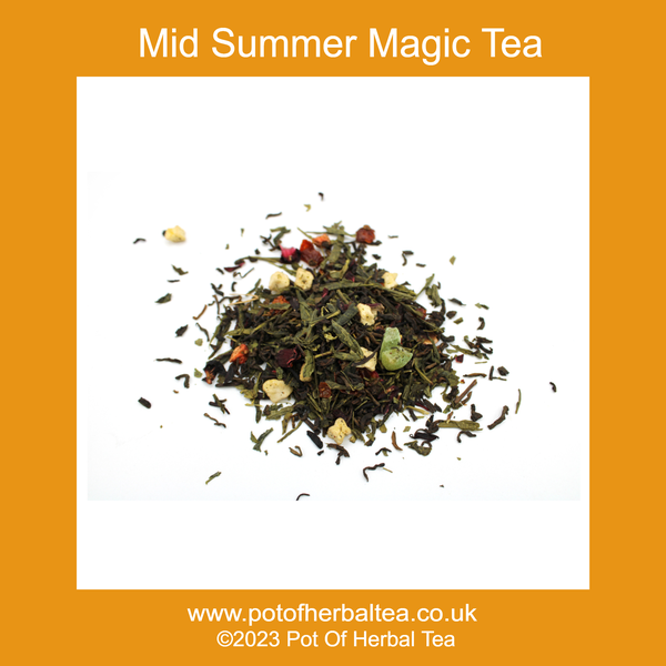 PotOfHerbalTea's tweet photo. Mid Summer Magic Loose Tea is back in stock. This blend is perfect for detoxing. Both Pu erh and green tea are widely used for weight loss as they help remove toxins from the body. #QueenOf Herbal Tea. #Tea #LoosTea #HebalTea #HighQualityTea https://t.co/PZ6TVo451H https://t.co/UVLER01yiY