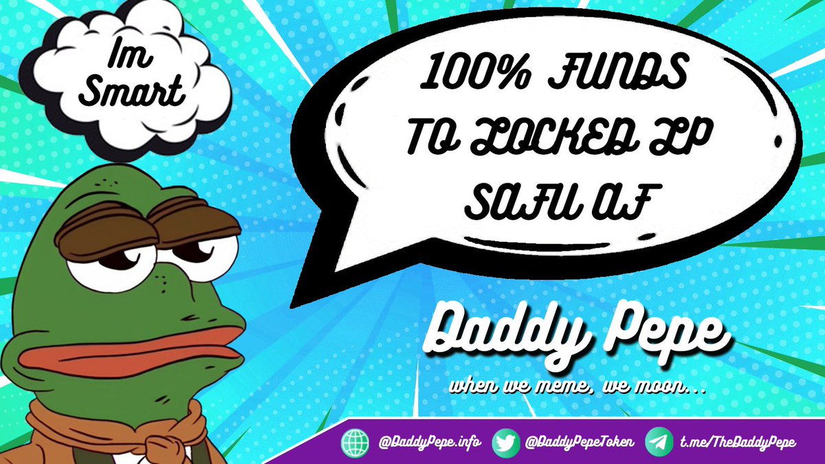 250k Market cap achieved!

BUY DADDY PEPE - pancakeswap.finance/swap?outputCur…

🐸 PooCoin live!
🐸 BscScan/DexTools updates incoming
🐸 CMC/CG incoming
🐸 Buy competition on the way!

Lots to look forward to for $DAPEPE!