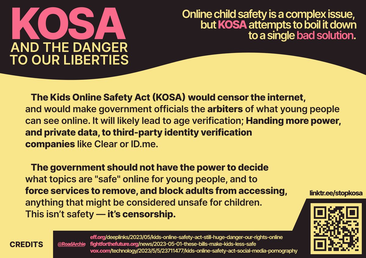 The #doveselfesteemproject is lying about the Kids Online Safety Act. It is sponsored by the same people who want the #EARNITAct/#RESTRICTAct, all invasive and pro-censorship bills that will HURT kids privacy!

We must #STOPKOSA.
linktr.ee/stopkosa
docs.google.com/forms/d/e/1FAI…