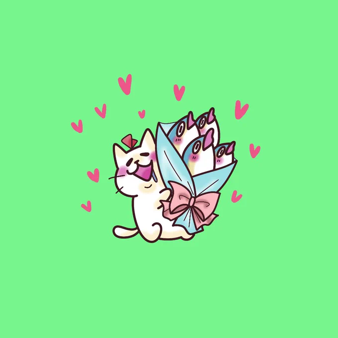 今日は母の日! 愛を込めて花束を!いや、ブリ束を!  「感謝を込めて!いつもありがとう!」  #イラスト #母の日