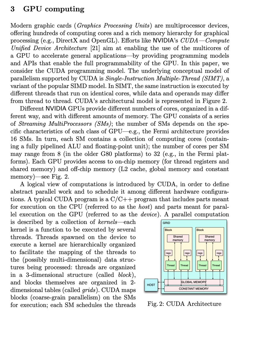 marius's tweet image. Sometimes the best expositive content is buried in papers that provide it as context their readers. I came across this great description of modern GPU computing in an algorithms paper exploring applying GPUs to constraint problems.

web.ecs.syr.edu/~ffiorett/file…