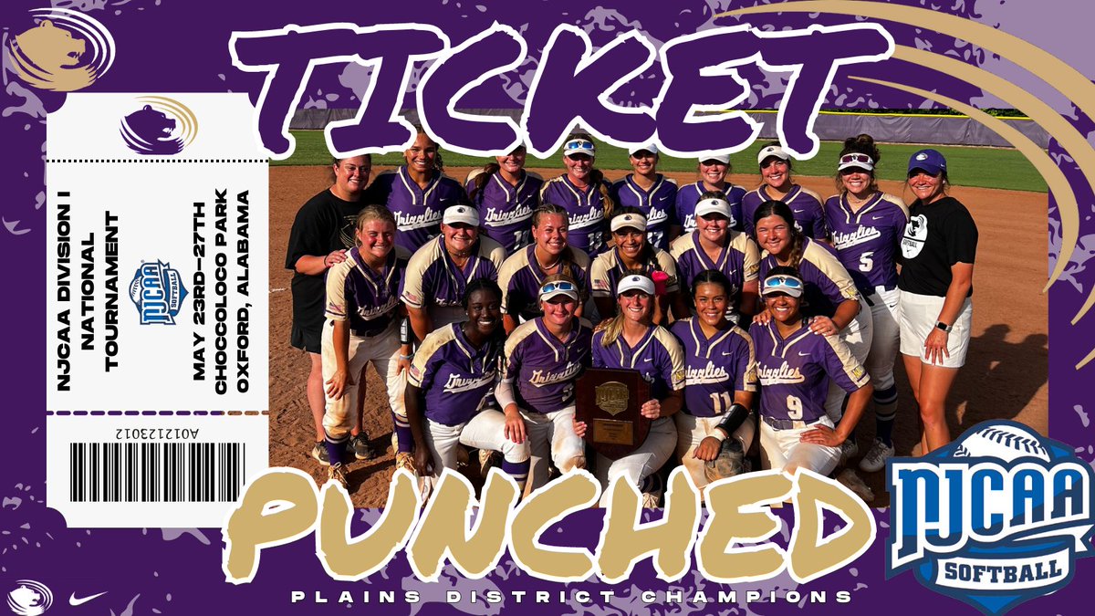 Butler Grizzlies (@butlergrizzlies) on Twitter photo 𝗧𝗜𝗖𝗞𝗘𝗧. 🎟️ 𝗣𝗨𝗡𝗖𝗛𝗘𝗗. 👊
<a href="/BUCOSoftball/">Butler Softball</a> sweeps Northeastern to win their eighth straight Plains District Championship!
The Grizzlies are going back to Nationals!!
<a href="/NJCAASoftball/">NJCAA Softball</a> | <a href="/NJCAA/">NJCAA</a>
#RoarGrizz🐻 𝗧𝗜𝗖𝗞𝗘𝗧. 🎟️ 𝗣𝗨𝗡𝗖𝗛𝗘𝗗. 👊
<a href="/BUCOSoftball/">Butler Softball</a> sweeps Northeastern to win their eighth straight Plains District Championship!
The Grizzlies are going back to Nationals!!
<a href="/NJCAASoftball/">NJCAA Softball</a> | <a href="/NJCAA/">NJCAA</a>
#RoarGrizz🐻