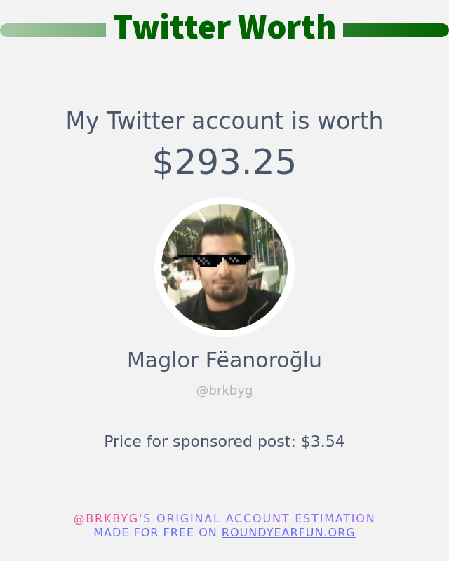 brkbyg's tweet photo. My Twitter worth is: $293.25

➡️ https://t.co/dGJtZgWAeX https://t.co/CjDVo05779