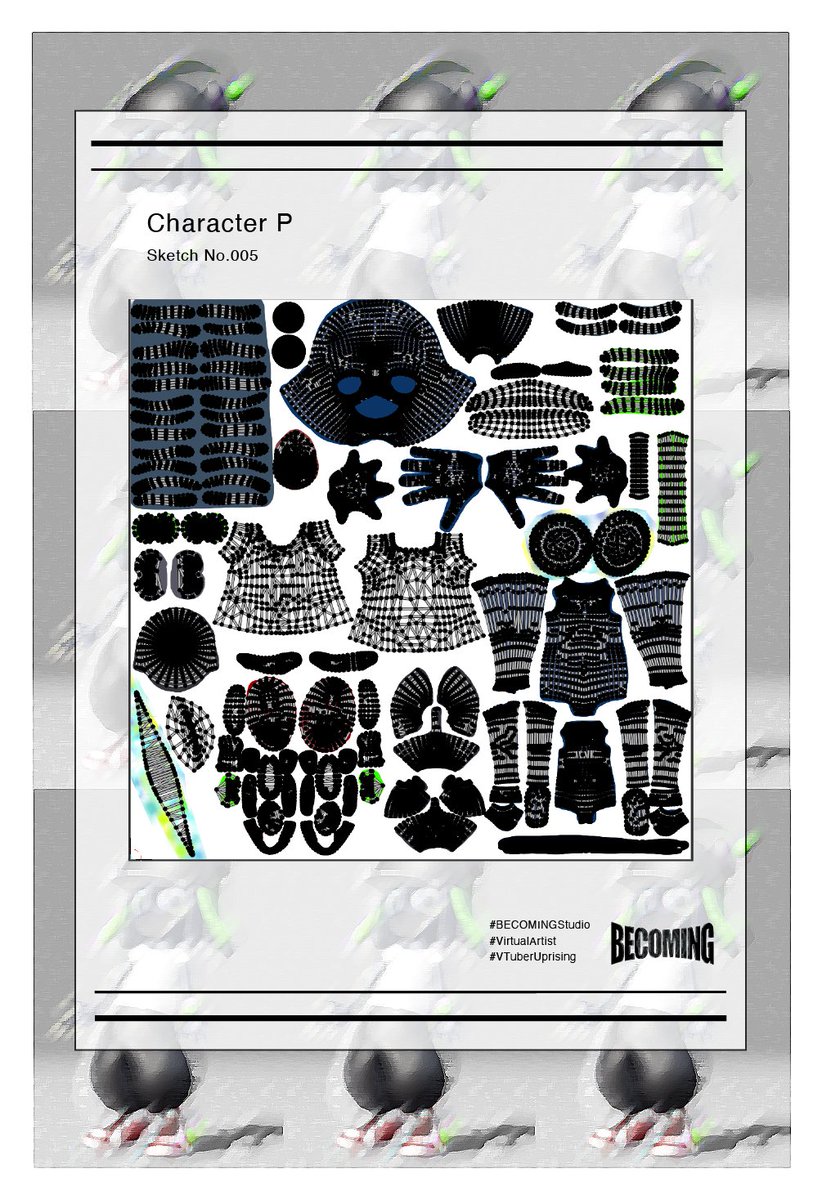 BecomingStudio's tweet photo. Sketch of character P. (No.05) 
Every single part of P.

#BECOMINGStudio #VirtualArtist #VTuberUprising https://t.co/sjngVePwWF