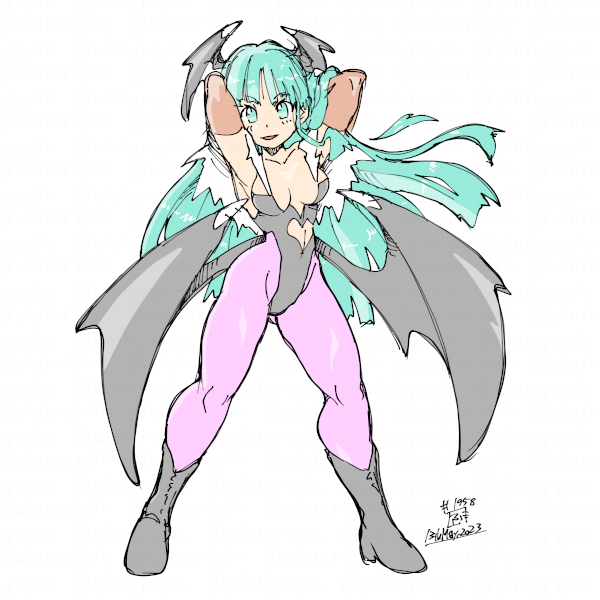 モリガン・アーンスランド 「2023-05-13 #一日一絵」|ふゆ(ドとレとミとキュとゴとヱの音が出ない)のイラスト