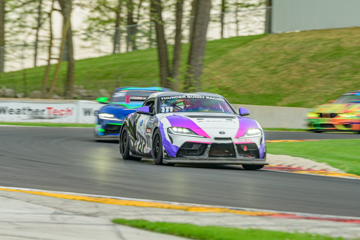 Laura’s team-mates in the purple Thunder Bunny Racing @Toyota Supra GT4 were able to hang on to a P6 finish today at the checkered flag! 🏁

They’ll be looking for even more tomorrow to try and continue their podium streak! 💪🏻

#ShiftUpNow #WomenInMotorsport #OnYokohamas