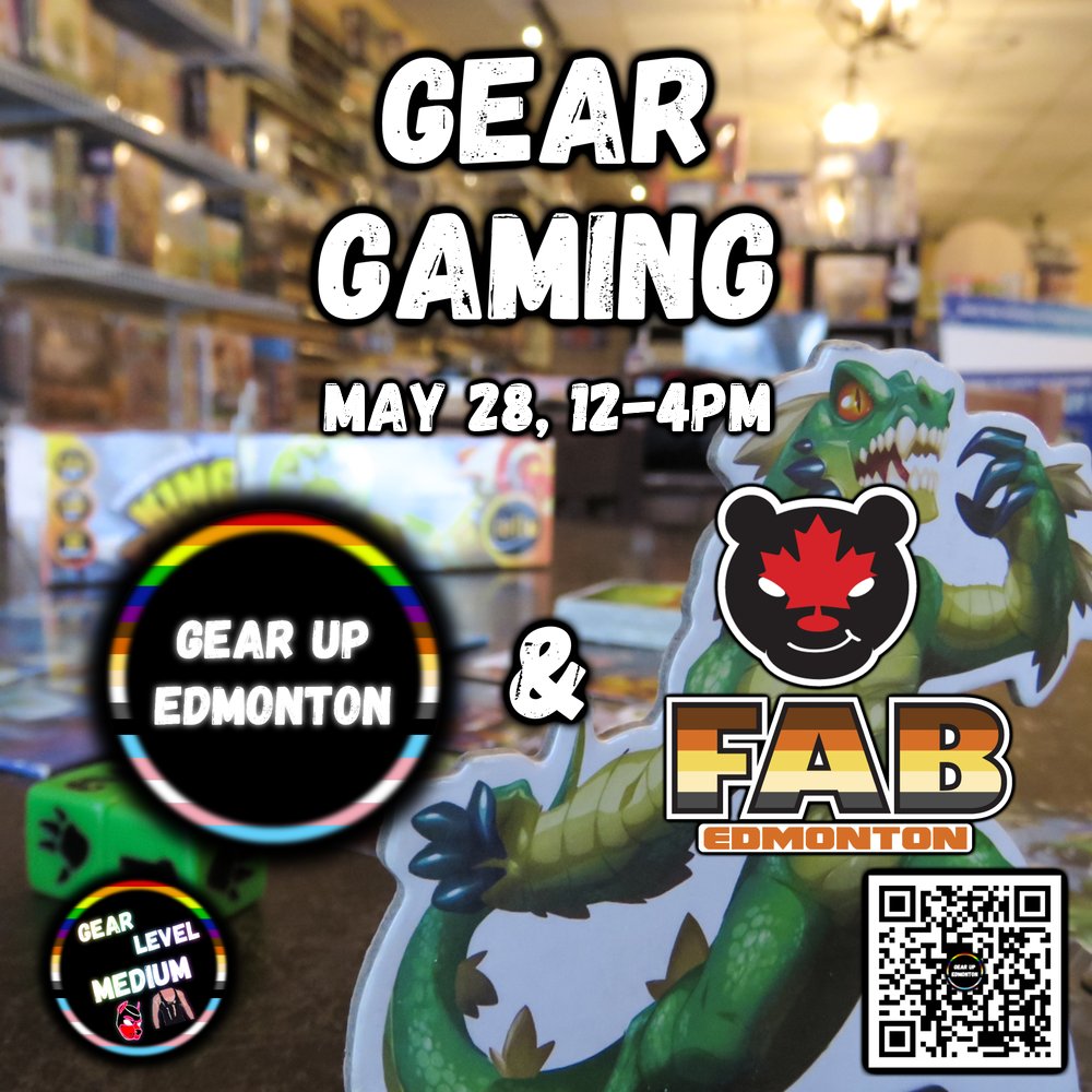 gearUpEdmonton's tweet photo. Our monthly Gear Gaming @ @TableTopCafe w/ @fabalbearta is on May 28th, from 12pm-4pm! Admission is $10 and you can stay as long as you want!

https://t.co/9O48hCZAks https://t.co/bcmuyw10ZF
