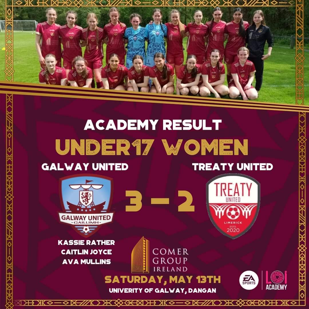 gufcacademy's tweet photo. 🗣 ACADEMY RESULT

Our U17 Women had a great result today in a hard fought 3-2 win over Treaty United, putting them in a great position, going into the last match away to Sligo, to qualify for the Tier 1 for the 2nd phase of the season!

#ItsATribalThing https://t.co/KY2TYQx9IJ