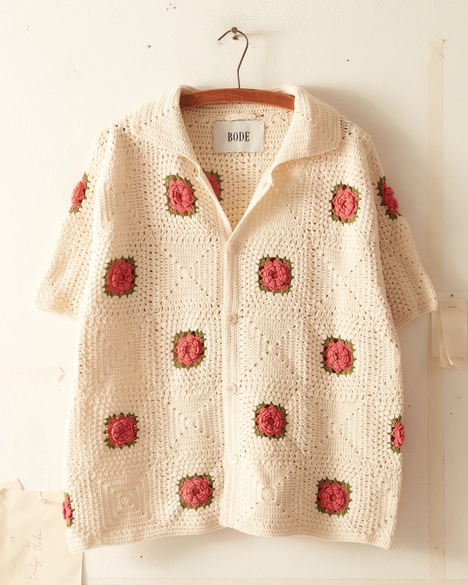StreetFashion01's tweet photo. Crochet Shirts by BODE (2023) https://t.co/fqgyKlUrGW