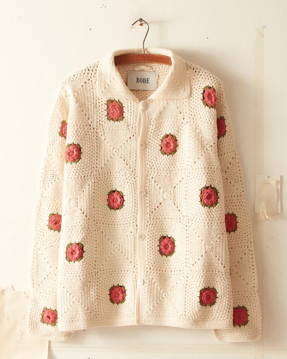 StreetFashion01's tweet photo. Crochet Shirts by BODE (2023) https://t.co/fqgyKlUrGW