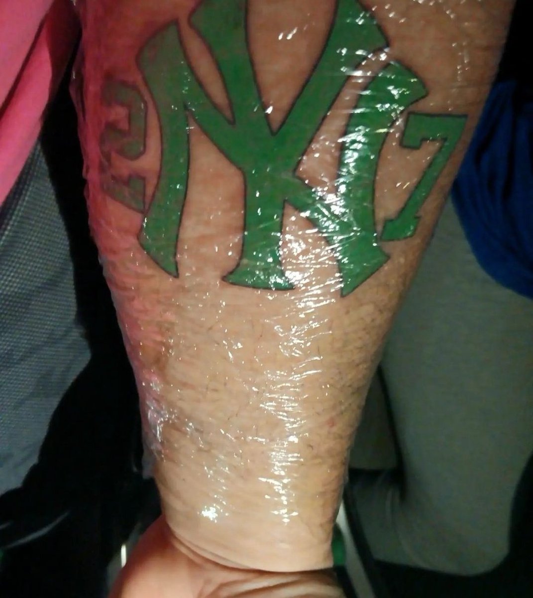 <a href="/Giancarlo818/">Giancarlo Stanton</a> look at the tat my cousin Roger got! <a href="/TheJudge44/">Aaron Judge</a> <a href="/Volpe_Anthony/">Anthony Volpe</a> <a href="/Isiahkf11/">Isiah Kiner-Falefa</a> <a href="/Yankees/">New York Yankees</a> <a href="/Cortes_1210/">Nestor Cortes</a> <a href="/AROD/">Alex Rodriguez</a> <a href="/derekjeter/">Derek Jeter</a> <a href="/MLBONFOX/">FOX Sports: MLB</a> <a href="/espn/">ESPN</a> <a href="/MLB/">MLB</a> #GianCarloStanton #GCS #GCS27 #Yankees #NewYorkYankees #NYY #Yanks #NY27 #YankeesFan #YankeeFan #GiveAnArmFor