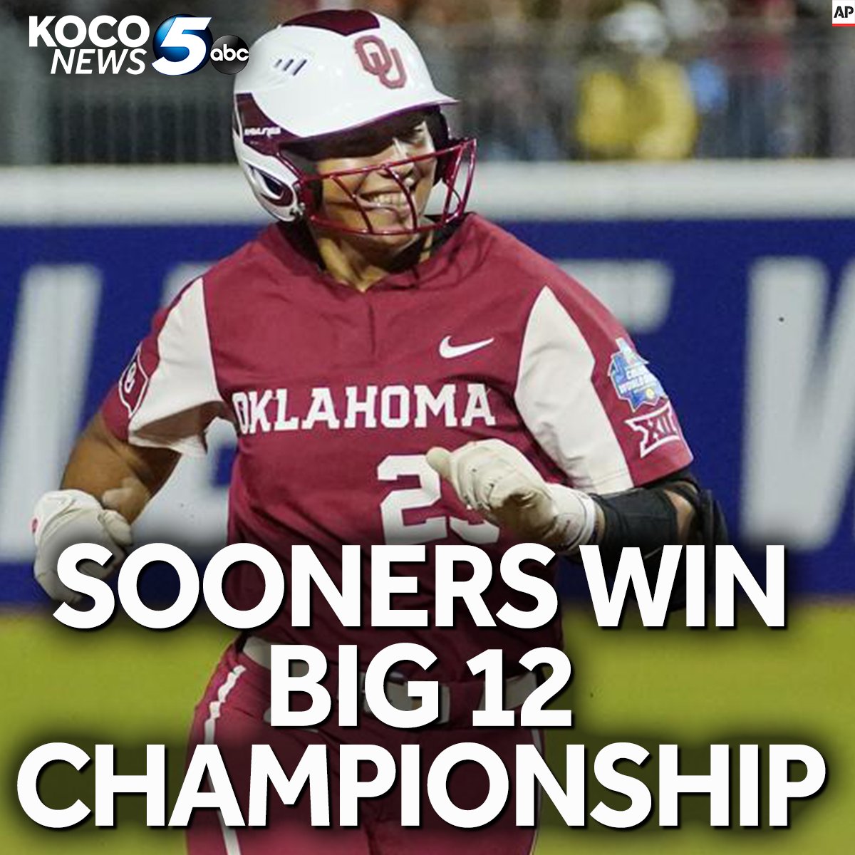 koconews's tweet photo. BOOMER ☝ The Oklahoma Sooners defeated the Texas Longhorns 6-1 in the Big 12 Softball Tournament. https://t.co/TKIhiMidiX