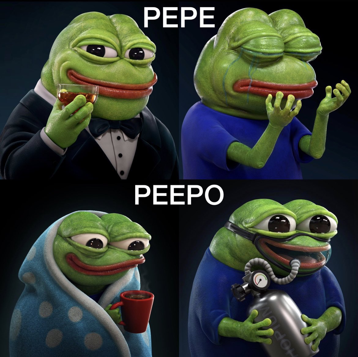 bradaviez's tweet photo. 🧵1/6  History of Pepe and Peepo 🐸

Ever wondered about the difference between Pepe and Peepo? Although they might seem similar at first glance, there are distinct differences between these two popular emotes. Let's dive into each origin and explore their unique features. https://t.co/XMre15psQl