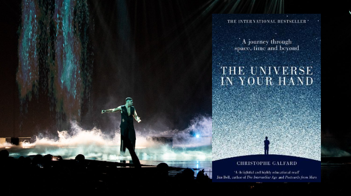It's Andrew Lambrou's Break A Broken Heart for🇨🇾 Cyprus. An epic performance deserves an epic book like The Universe in Your Hand by <a href="/galfard/">Christophe Galfard</a>: bit.ly/3O5Wio4
#Eurovision #UnitedByMusic #LooksToBooks