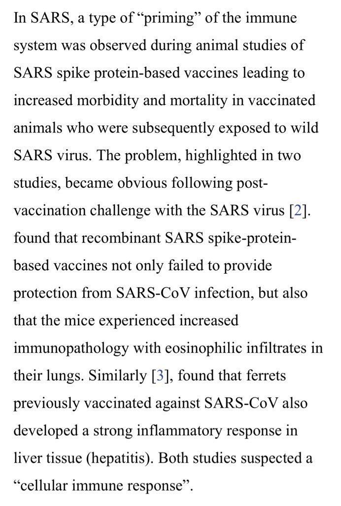 jim_slip's tweet image. This excerpt from one of the two catastrophic animal studies done on spike protein “vaccines” for SARS-CoV-2 in 2020 might provide a clue to the problem unfolding before us.
#PathogenicPriming