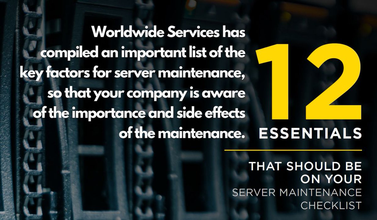 WWSITsolutions's tweet image. 12 Essentials that should be on your Server Maintenance checklist.

Click to download this exceptional plan and ensure that your business is always up to date with server maintenance. zcu.io/ot8s #maintenance #server #serversupport #serversolutions #itsolutions