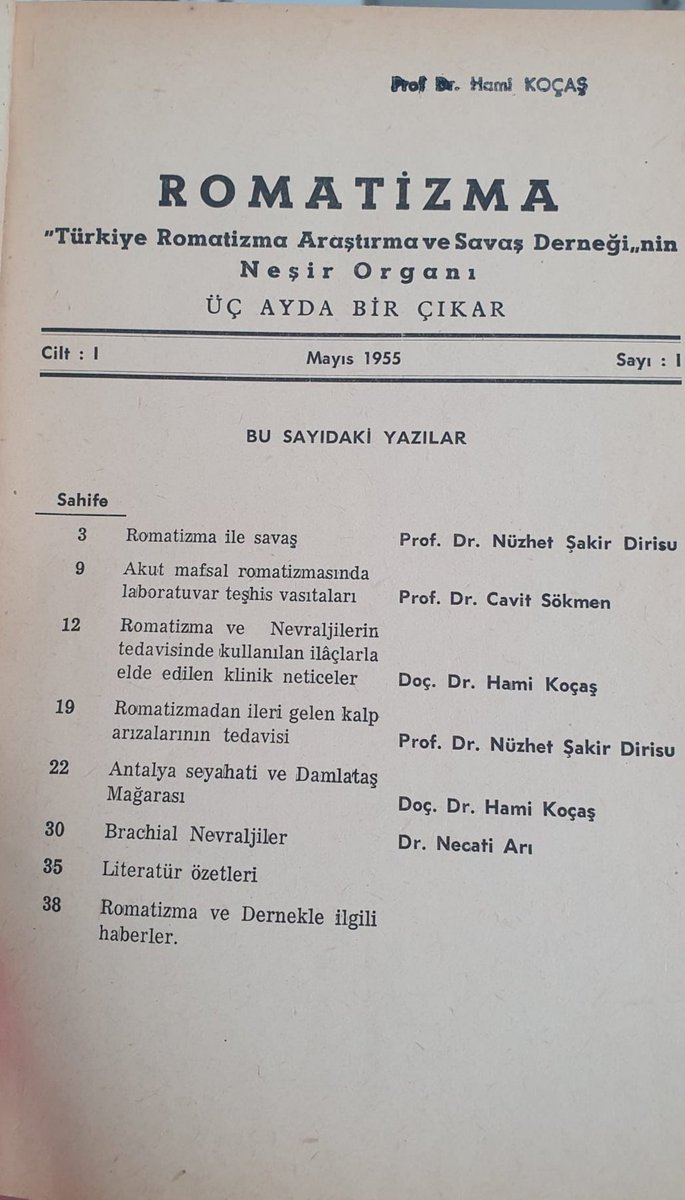 ArchofRheum's tweet photo. The first issue of Archives of Rheumatology 📆, 
Issue:1 Volume:1, 1955 ..
A 68 years deep glamorous history …  💎💎💎✨✨✨
#archivesofrheumatology 
#trasd #tlar #genctrasd https://t.co/pI3X9fIknI