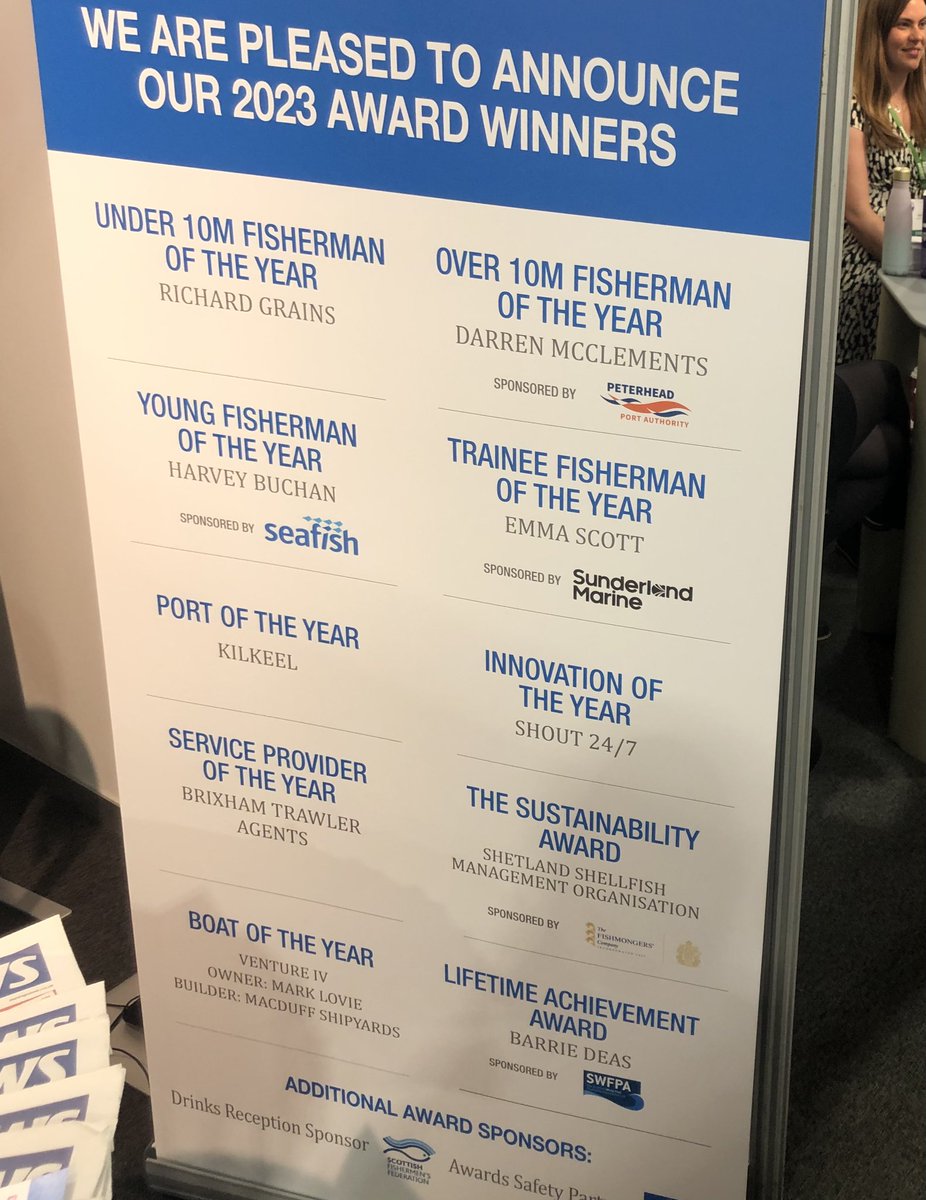 Congratulations to all winners in this year’s @YourFishingNews #FishingNewsAwards - especially, from #BanffAndBuchan,  Harvey Buchan (Young Fisherman of the Year) and Venture IV, Mark Lovie and Macduff Shipyards (Boat of the Year).