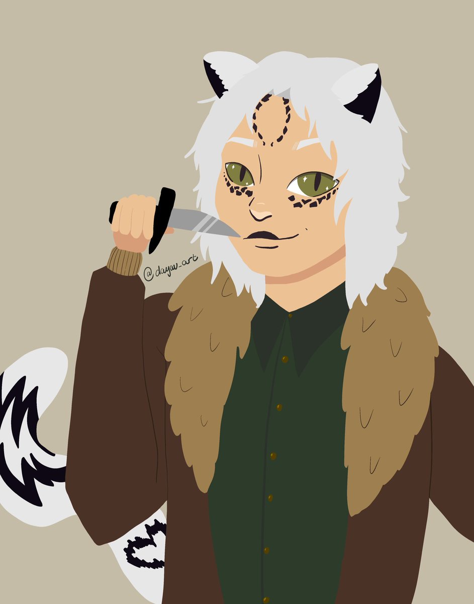 dayau_art's tweet photo. heres the first piece of art from the raffles! advena.avis on insta’s half tabaxi ranger, starlight blossom!! 💫🌸 i loved this design, it was a blast to draw him!

#dnd #tabaxi #dndart https://t.co/gaHzKbEItp