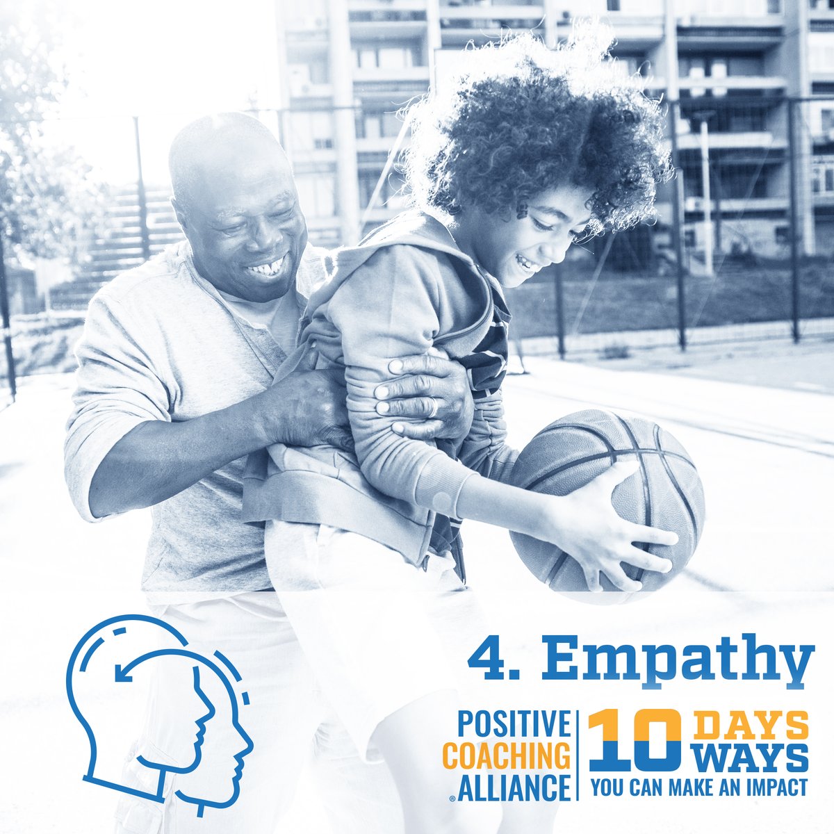 Day 4! Our Coaching with Empathy training helps coaches lead interactions with empathy showing athletes that they matter, and are valued, heard, and supported. To learn more about the ten ways we have made an impact together head to: positivecoach.org/ten-ways/ #PCATenDaysTenWays