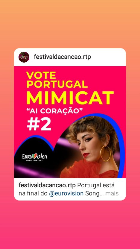 MrAndreOliveira's tweet photo. Votem 02 Vote 02 Mimicat Aí Coração.💃💓
#Eurovision2023 #Eurovision #Mimicat💃 #Mimicatchy💃 #Portugal🇵🇹 #Vote02 https://t.co/w9LHK6hCz8
