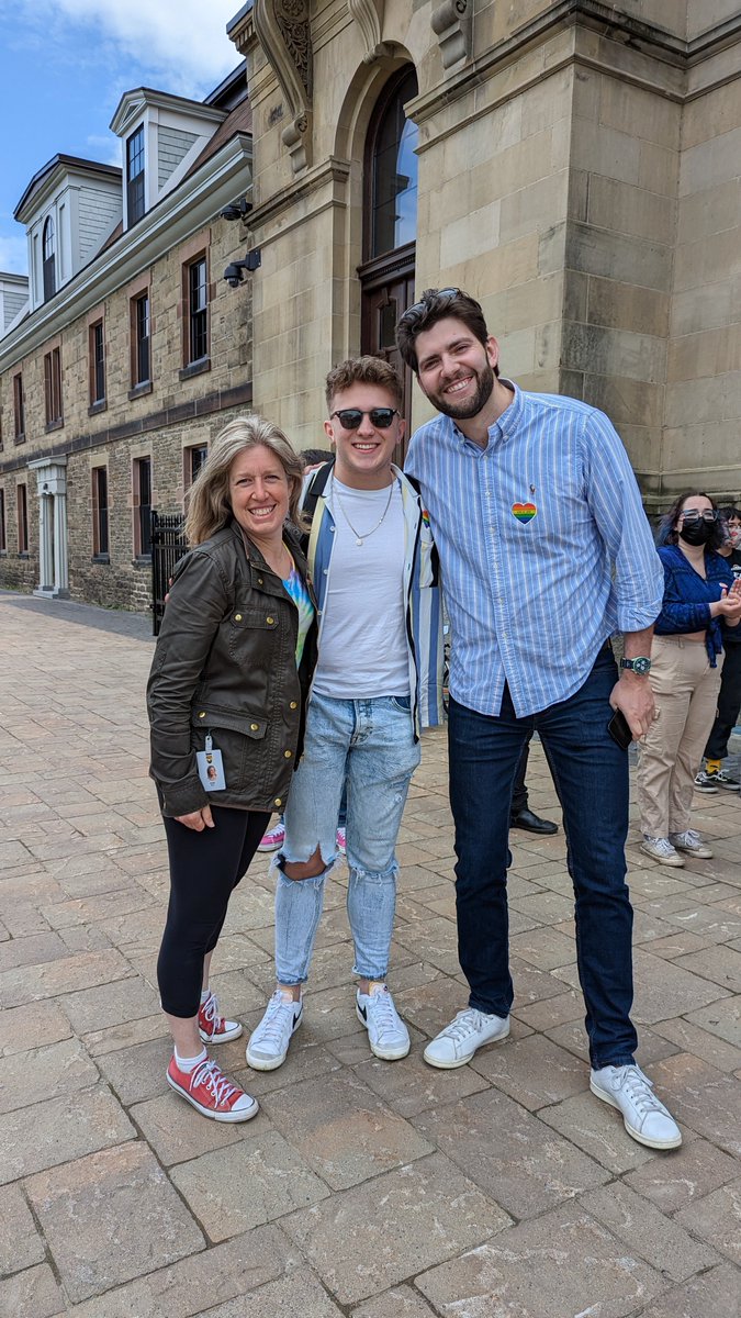 susanholt's tweet image. . @RobMcKeeMLA &amp;amp; I were proud to attend Rally in support of #Policy713 &amp;amp; stand in allyship w/ Pride in Education team, @Gailey99 , teachers, students &amp;amp; everyone impacted by this wrong-headed review. Great to see @DavidHickeySJ @MaghnusRyan Olivia D &amp;amp; my constituent Serge P too!