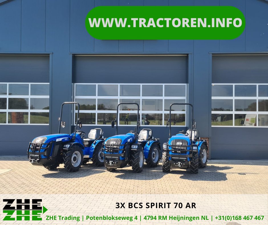PeterKuijlen's tweet photo. Niet één, maar drie BCS SPIRIT’s leverde Betuwe Mechanisatie uit aan de Berry Brothers te Zoelmond. Deze uitgebreide BCS tractoren worden ingezet voor maai-, spuit en transportwerkzaamheden. 

#Spirit #DUALSTEER #COMPACT #kniktractor #zachtfruit  #betuwemechanisatie #ZHE https://t.co/lkxLaqiEgP