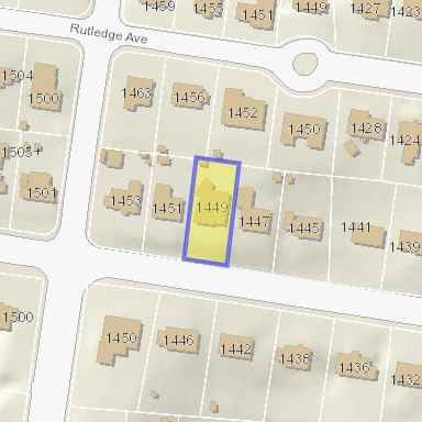 1449 RUGBY AVE, sold to SFI RUGBY, LLC on 2023-05-11 for $370,000. Zoned R-1, assessed at $432,800. $244 per square foot. Last sold in 2003 for $189,500.
