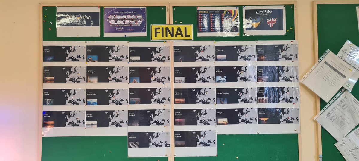 All ready for Eurovison on Kings Lodge, thank you to our wonderful OT Karl for creating this board for the patients to follow the different countries involved #Eurovision2023