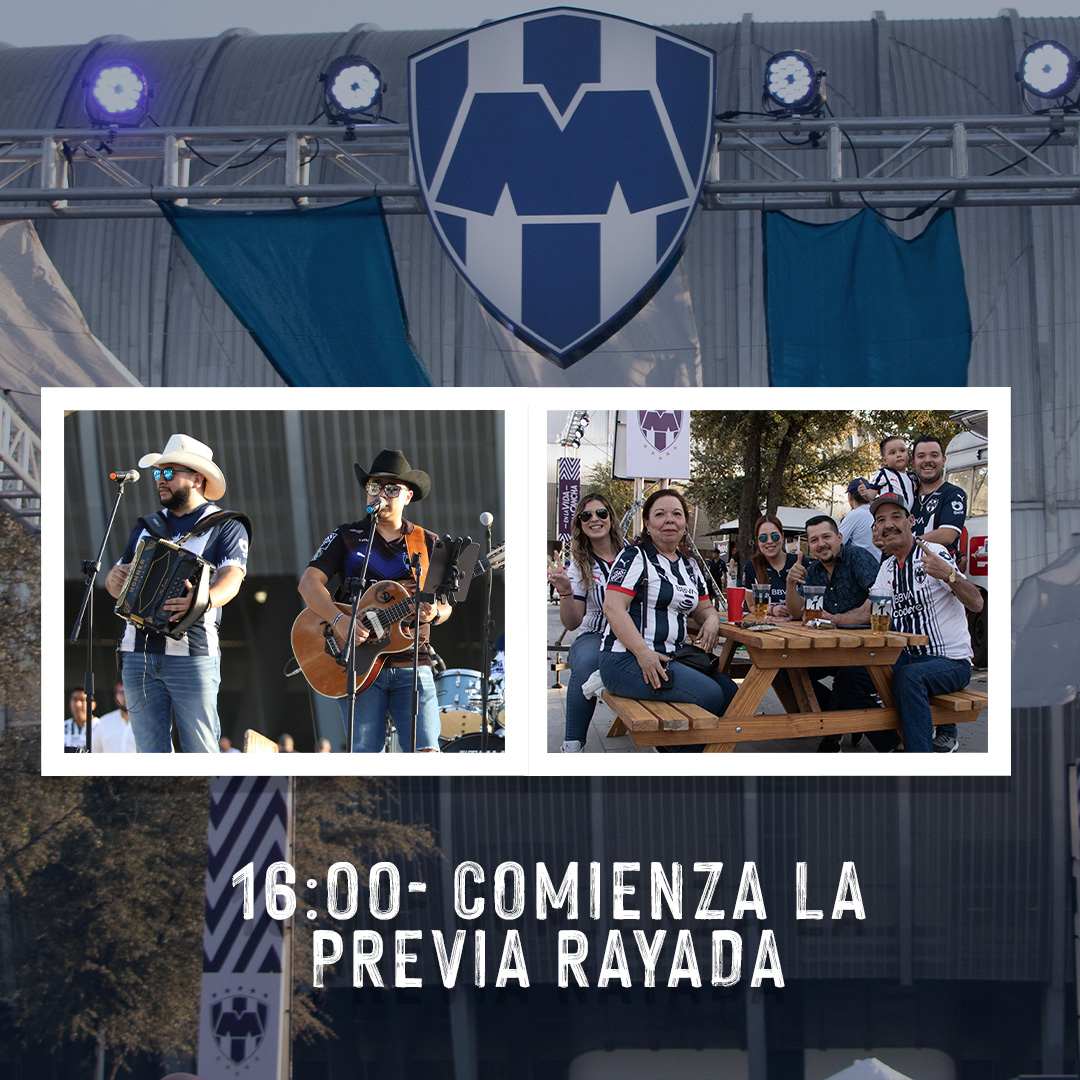 Rayados's tweet photo. ¡Tenemos una cita en la Casa Rayada!👊🏼🤠

A las 4:00 pm. empezamos con la ya tradicional Previa Rayada 🇫🇮 ¡Trae tu bufanda y recibamos y apoyemos al Equipo desde el calentamiento en el Ritual Rayado! 💙🤍

¡HOY JUGAMOS TODOS!🗣️