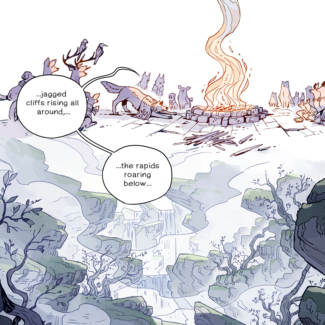 hummingfluff's tweet photo. Pages 33-36 of "Journey Upstream" are up and ready to be read over at https://t.co/iUKpyNBG4R

(For next time, my goal is to have some sort of simple characters-section on the website.) https://t.co/gTBUmSFX9V