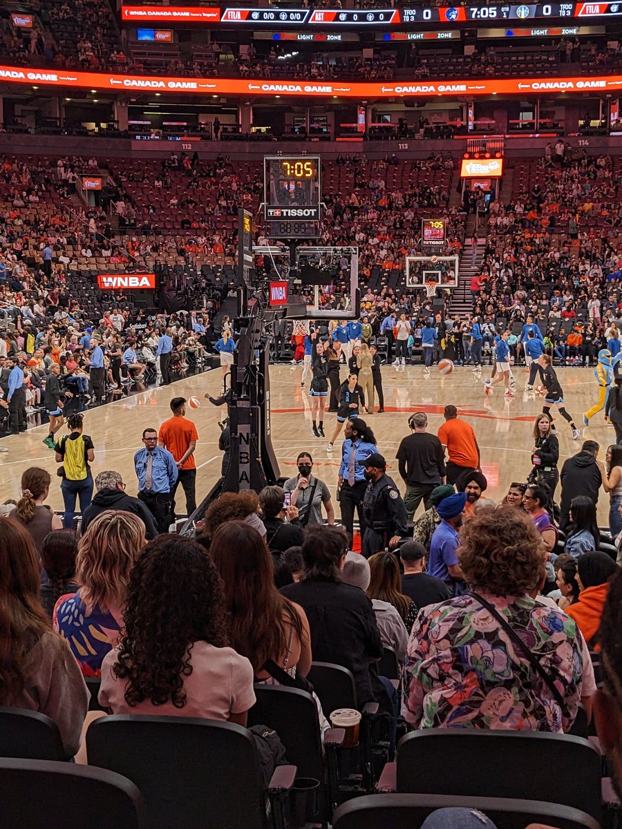 Witnessing history at the first ever WNBA game in Canada! My daughter and son are loving the game!  The energy is electric and the talent on the court is unmatched. Can't wait for more games to come 🏀🇨🇦 #WNBAinCanada #WNBA
