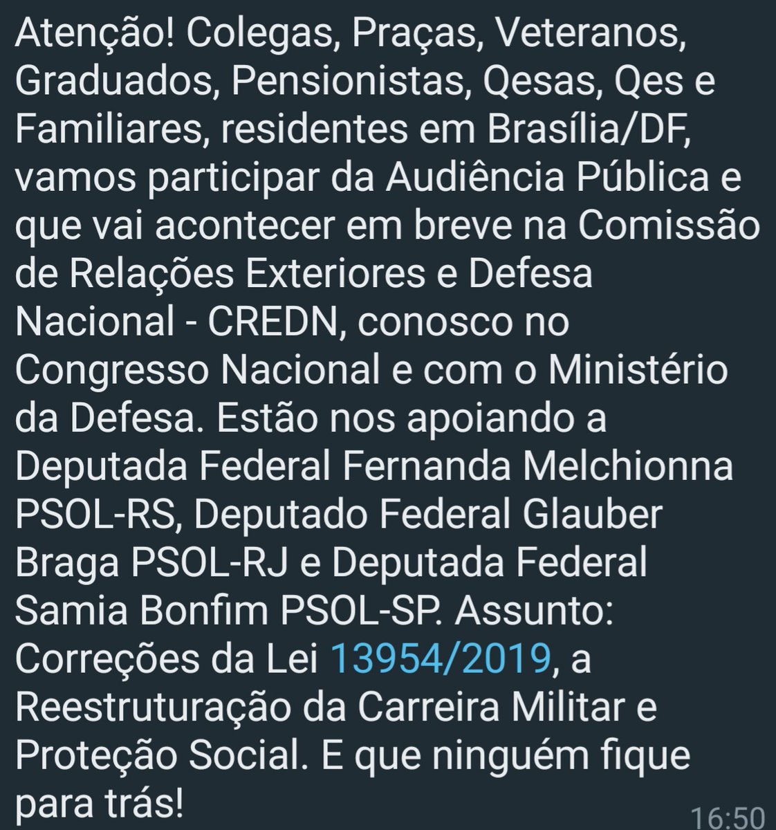 ATENÇÃO: PRAÇAS DA RESRVA, REFORMAODOS E PENSIONISTAS DE BRASILIA ABANDONADOS PELO GOVERNO BOLSONARO COM A LEI 13.954/19 VAMOS DIVULGAR COMPARTILHAR COM TODOS OS AMIGOS E AMIGAS FOMOS TRAIDOS POR BOLSONARO TEMOS QUE REVER NOSSOS DIREITOS! <a href="/wagnercoelhofot/">Wagner Coelho</a> <a href="/SgtGonalves2/">Sgt Gonçalves</a>  <a href="/psol50/">PSOL 50</a>