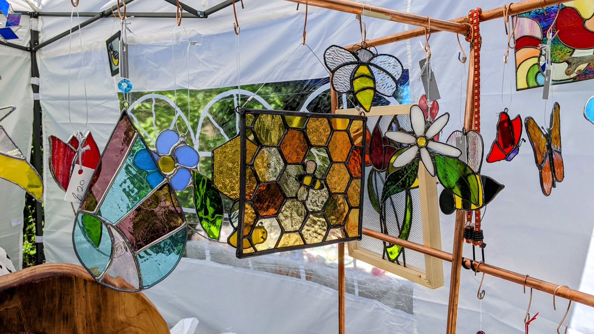 Linda's Art Glass is here today at the FAB market, with beautiful stained glass decorative pieces on sale.