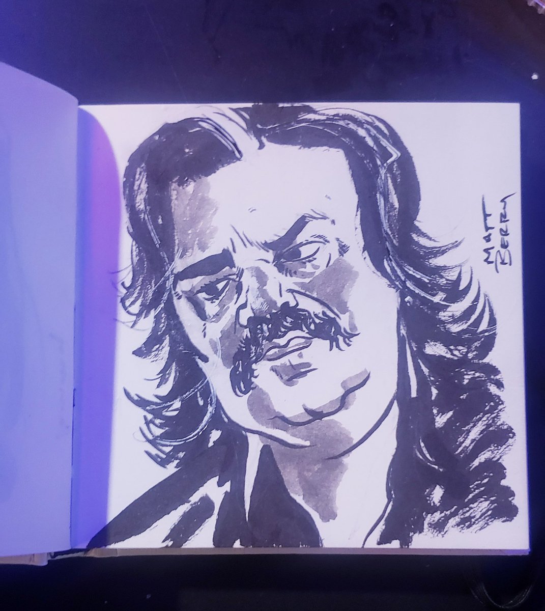 A little #MattBerry sketch, in the tiny sketchbook, while I'm at the trampoline park with my son.