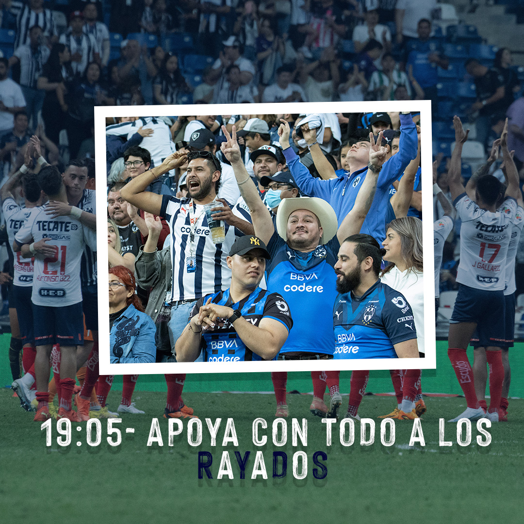 Rayados's tweet photo. ¡Tenemos una cita en la Casa Rayada!👊🏼🤠

A las 4:00 pm. empezamos con la ya tradicional Previa Rayada 🇫🇮 ¡Trae tu bufanda y recibamos y apoyemos al Equipo desde el calentamiento en el Ritual Rayado! 💙🤍

¡HOY JUGAMOS TODOS!🗣️