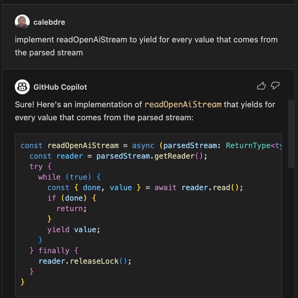 caleb_dre's tweet photo. github copilot chat is a p o w e r h o u se 

no more copy+pasting from playground/chatgpt! https://t.co/ialMGYDjX6
