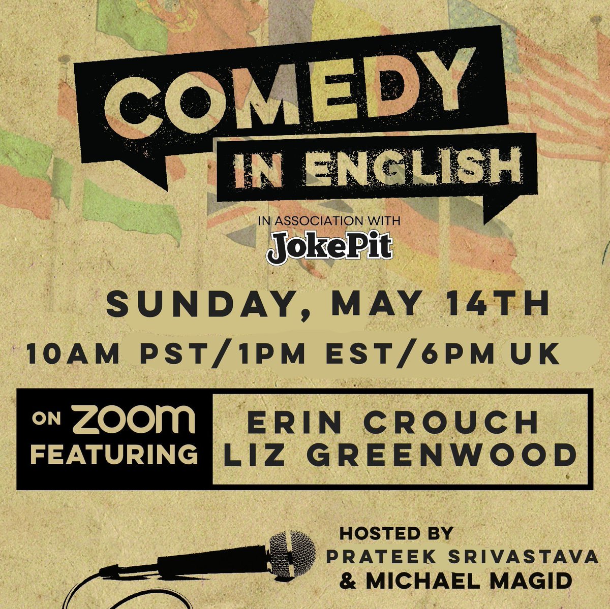comedynenglish's tweet photo. Prev @kocomedy Zoom Virtual Shows:
@camillecomedy1 's "food"
Divya Gunesakaran's "city"
@michaelmagid's "trip"
Next 1 Sun May 14th 10am Pacific 1pm Eastern/ 6pm UK w/@someotherliz Erin Crouch
FREE! (Donations Suggested) - https://t.co/JjG06LkDsV
#zoomshows @ComedyHubLive https://t.co/4ZNkYh9c5E