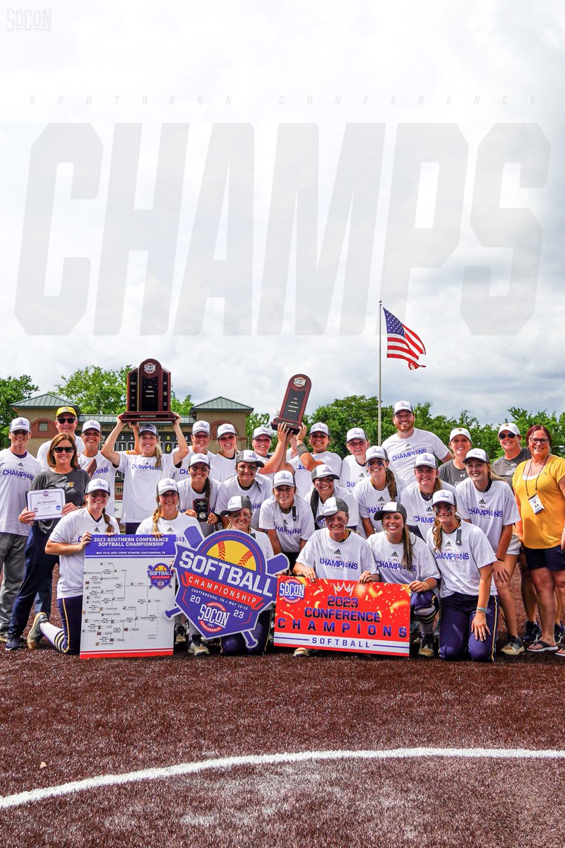 SoConSports's tweet photo. CONFERENCE CHAMPIONS 🤩☀️ | @UNCGSoftball x #SoConSB 🥎 https://t.co/JBStctPHFC