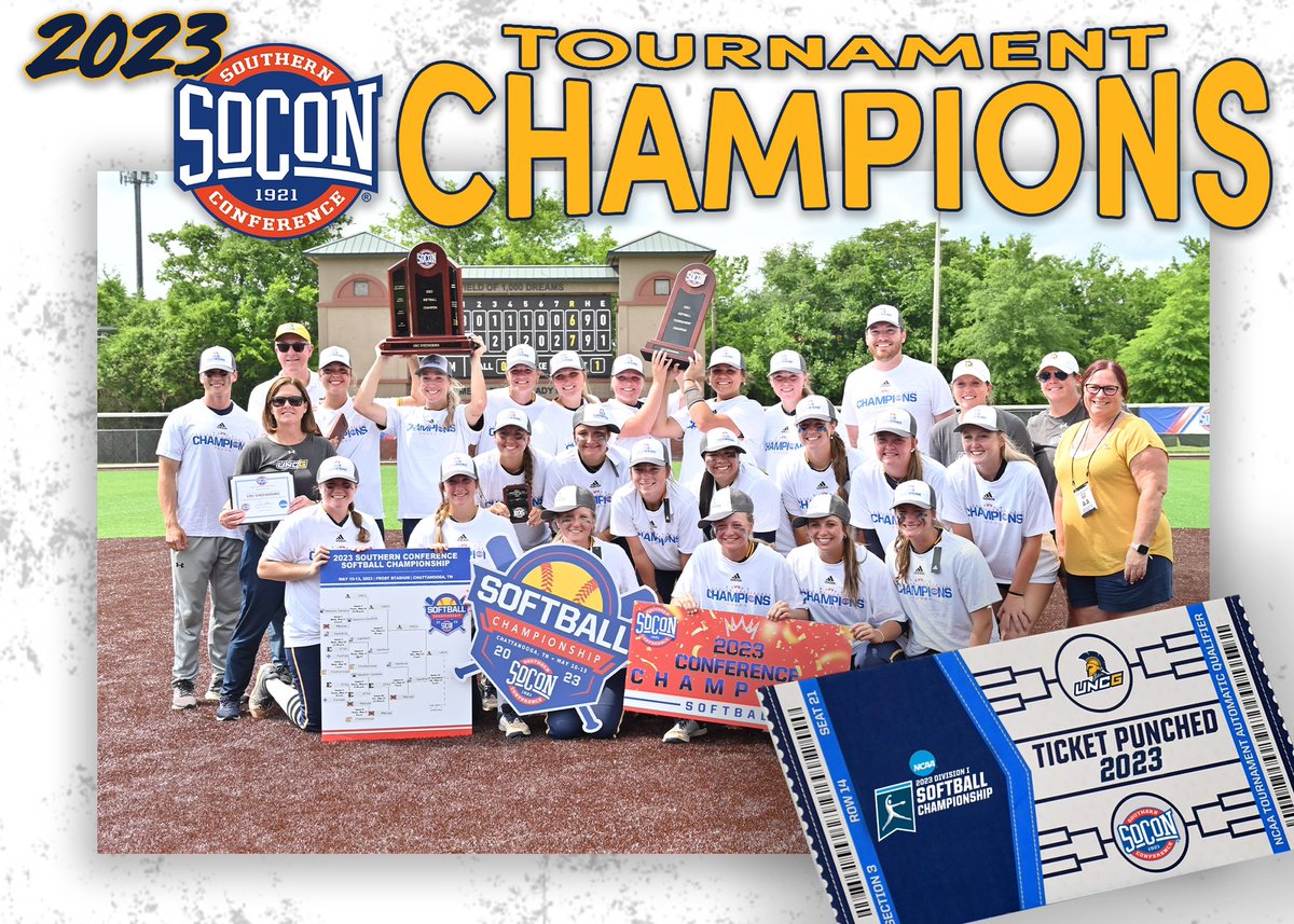 🏆🏆🏆 

3x SoCon Tournament Champions! 

TICKET PUNCHED! 🎟️ 
#letsgoG
