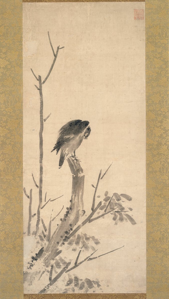 Crow on a Tree by Shinso Yogetsu, ca. 1485

#inkpainting