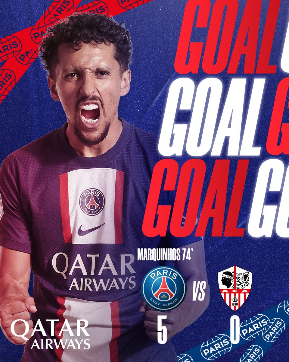 ⏱ 74' - La frappe de @marquinhos_m5 est détournée mais termine au fond des filets ! 

#PSGACA 5-0