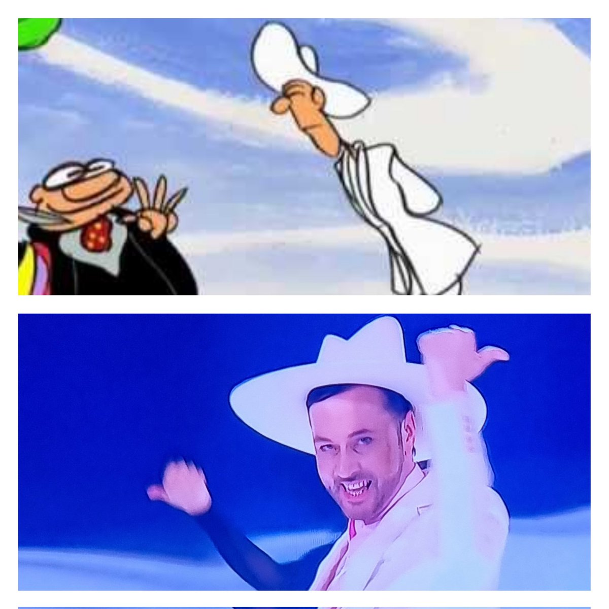 steef_9's tweet photo. De witte cowboy vs real #songfestival #Eurovision https://t.co/ppadgL2Lz6